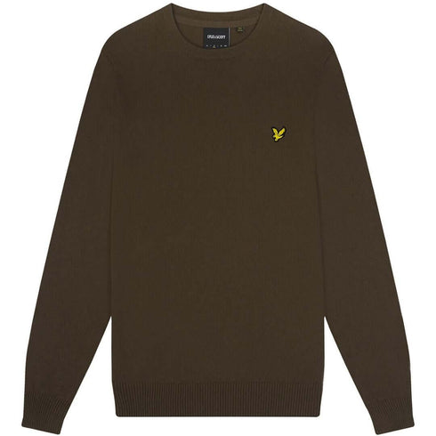 Lyle & Scott Cotton Merino Olive Pull-over Jumper